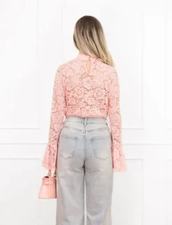 Luus kanten top licht roze