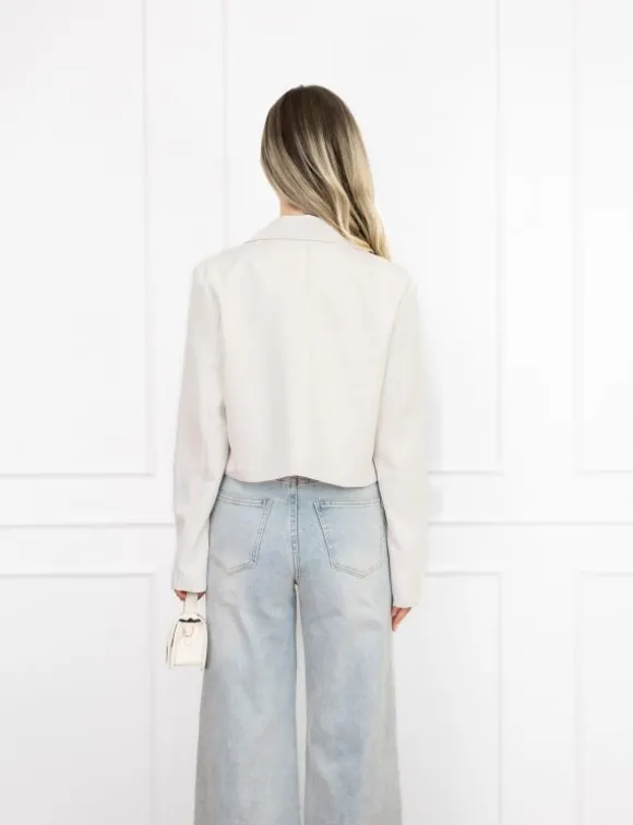 Maan cropped blazer beige