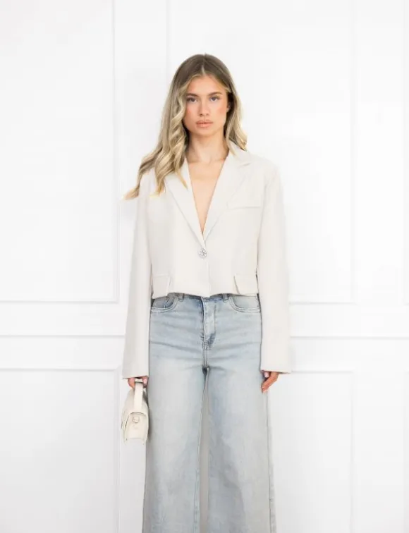 Maan cropped blazer beige