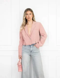 Maan cropped blazer roze