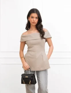 Mady top licht taupe