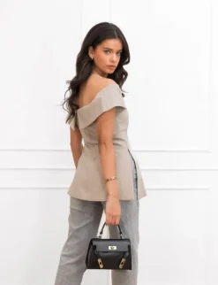 Mady top licht taupe