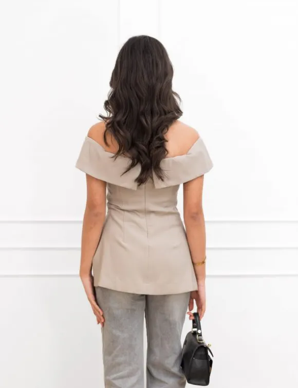 Mady top licht taupe