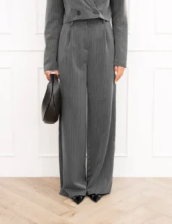 Mayra pantalon gestreept grijs