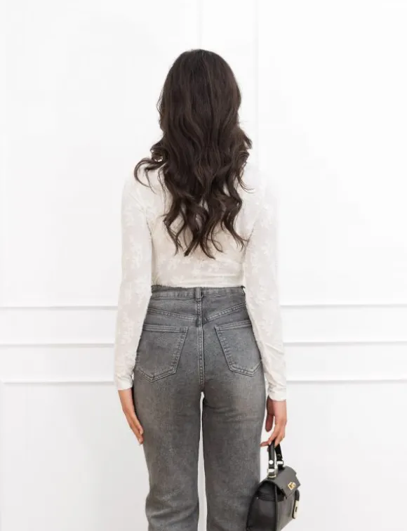 Melina top off white