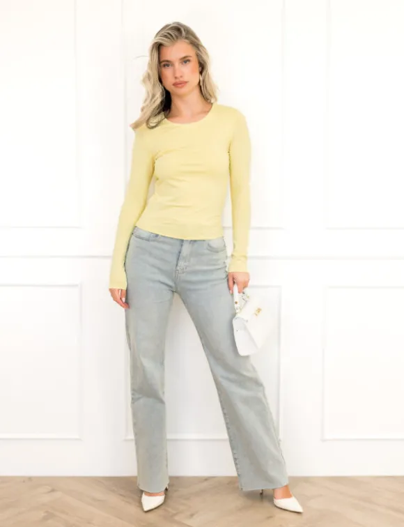 Merle basic top geel