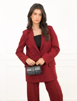Miley strass blazer bordeaux