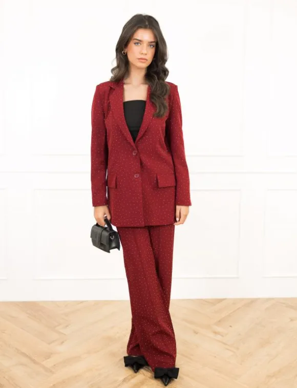 Miley strass blazer bordeaux