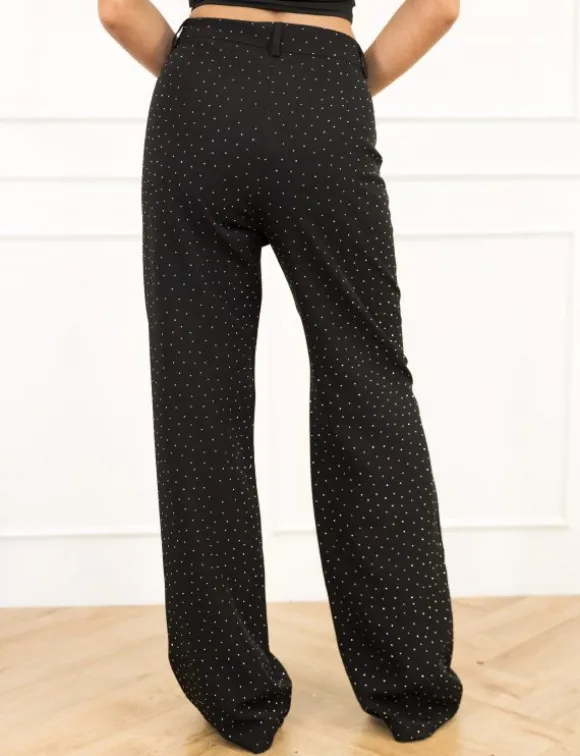 Miley strass pantalon zwart