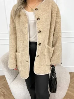 Mindy teddy jas beige