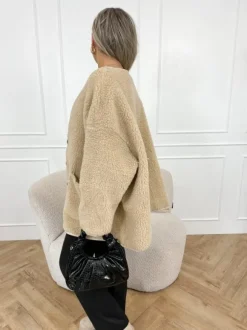 Mindy teddy jas beige