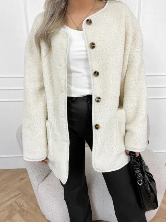 Mindy teddy jas off white