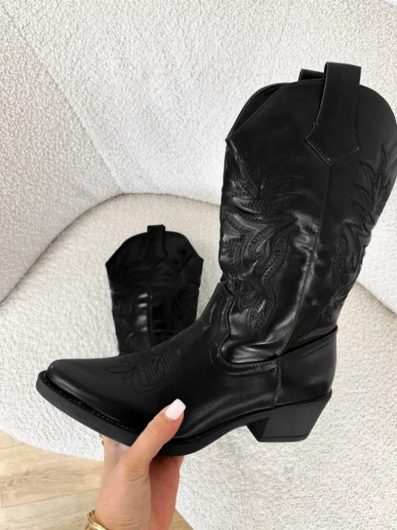 Monica western boots zwart