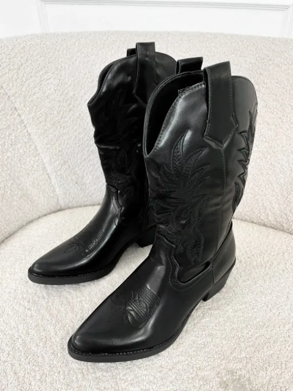 Monica western boots zwart