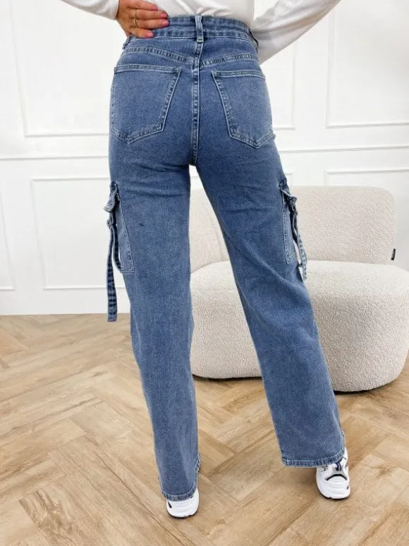Nelle cargo broek blauw