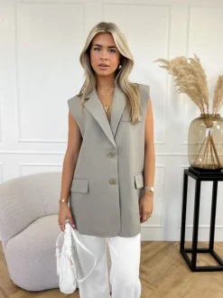Nika gilet taupe