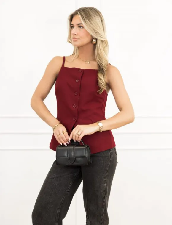 Niya gilet bordeaux rood