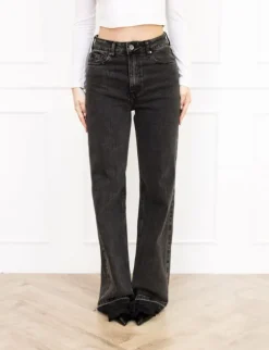Riley wide leg jeans donker grijs