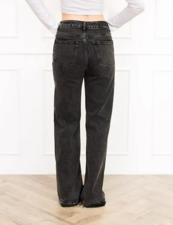Riley wide leg jeans donker grijs