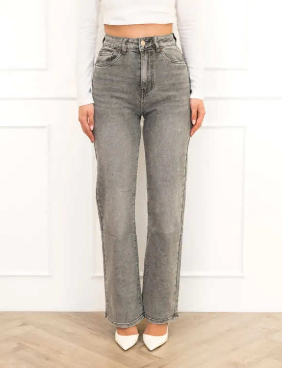 Rosa wide leg jeans grijs