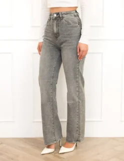 Rosa wide leg jeans grijs