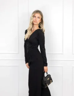 Selma strass body zwart