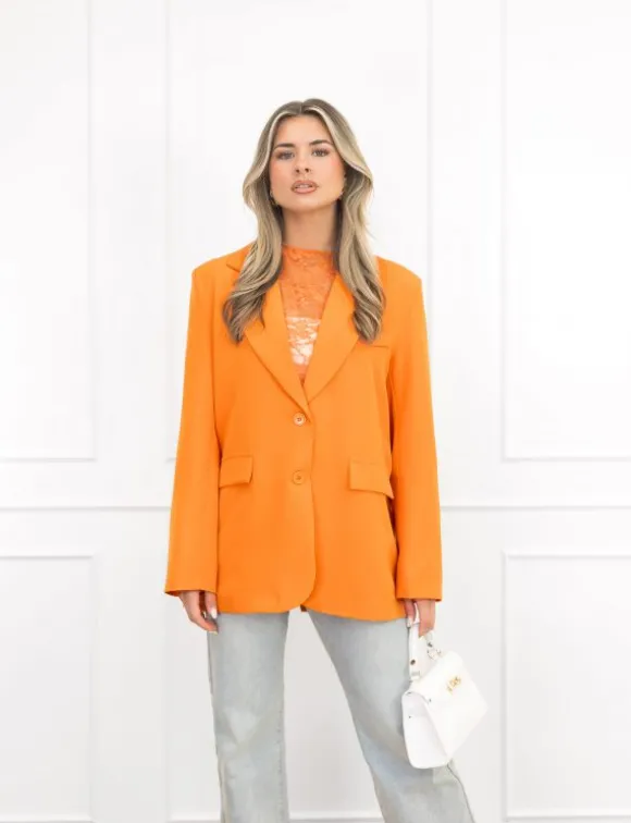 Senna blazer split oranje