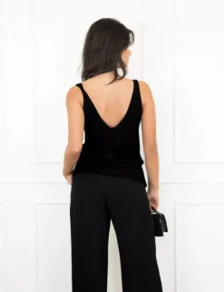 Silvie strass top zwart