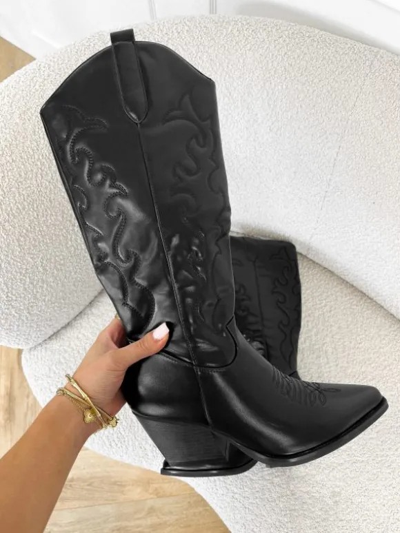 Siska western boots zwart