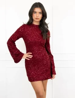 Sofia jurk bordeaux rood