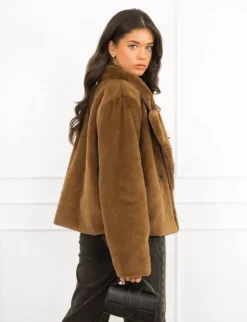 Vanity faux fur jas bruin