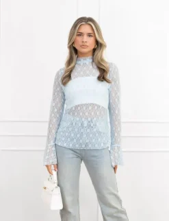 Veerle top blauw