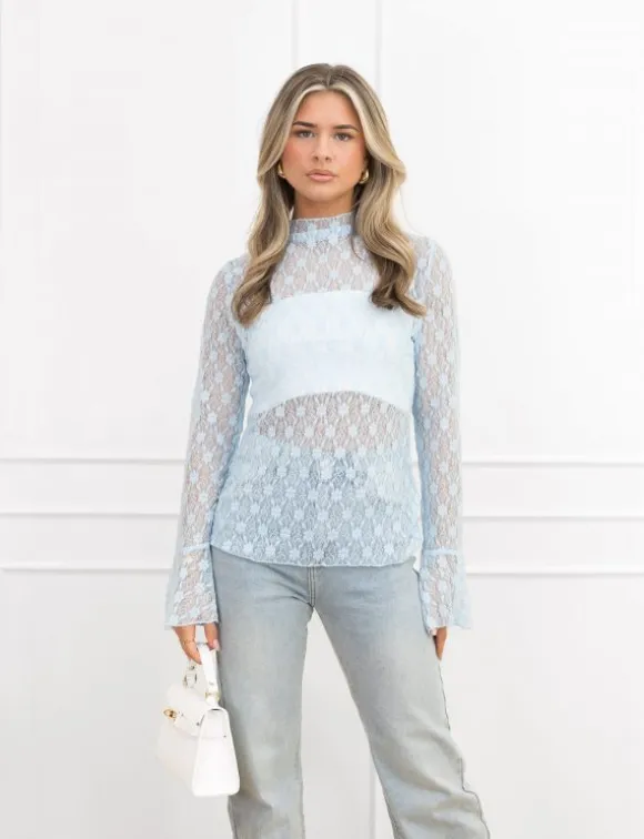 Veerle top blauw