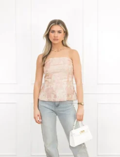 Yasmin bandeau top licht roze