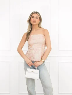 Yasmin bandeau top licht roze