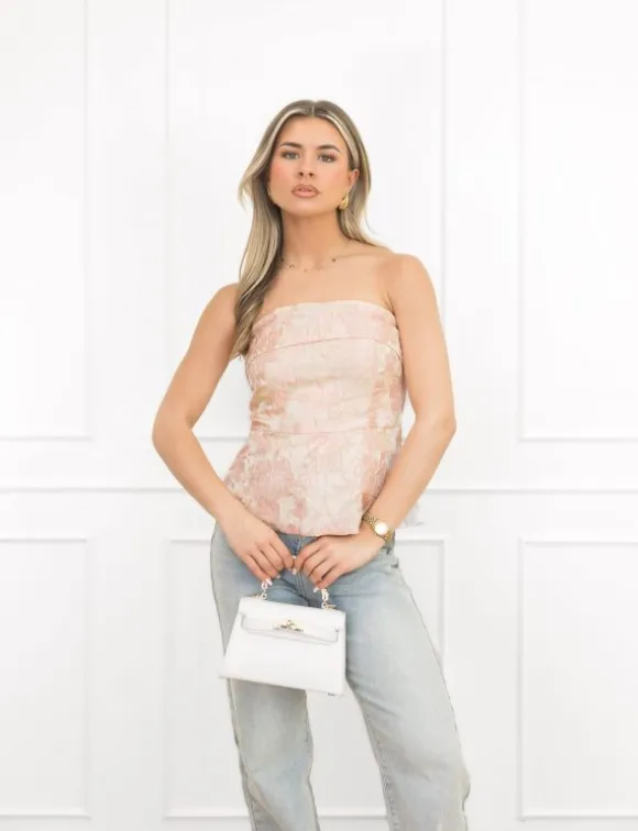 Yasmin bandeau top licht roze